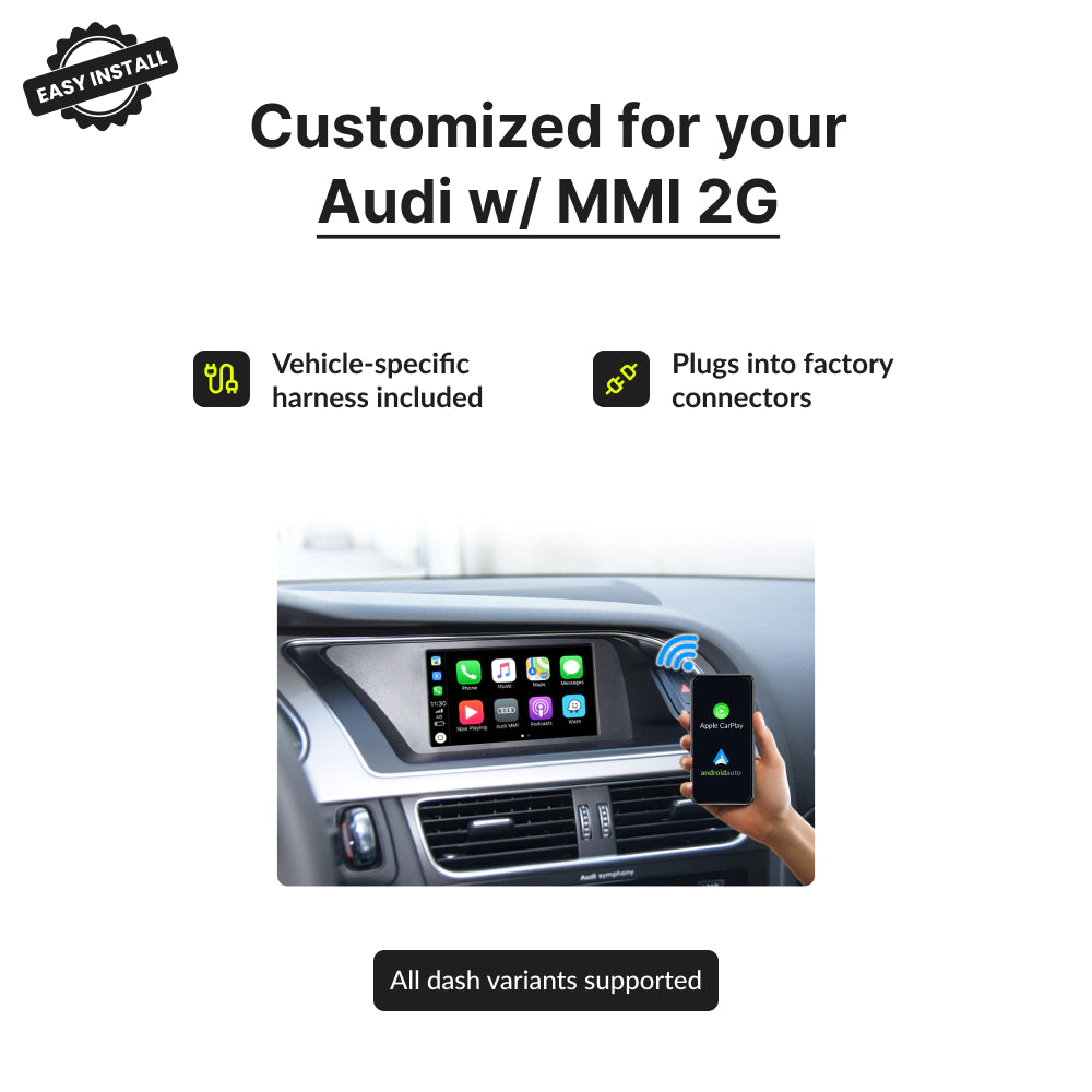 Audi with MMI 2G 2003-2009 — Wireless Apple CarPlay & Android Auto Module 2003
