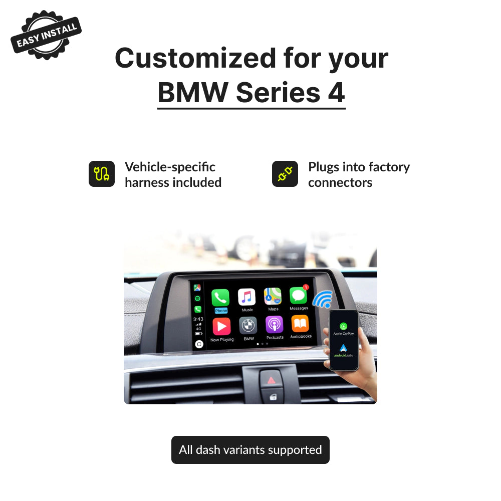 BMW Series 4 2009-2017 — Wireless Apple CarPlay & Android Auto Module 2009