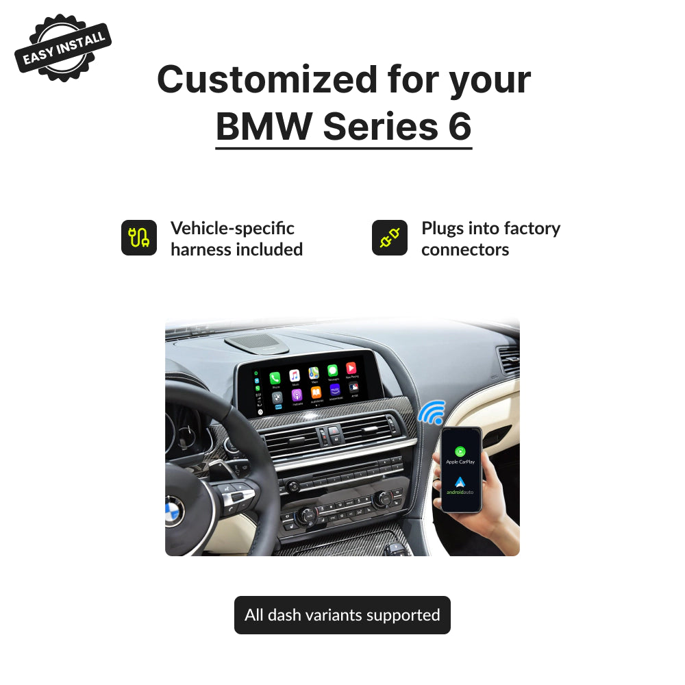 BMW Series 6 2009-2017 — Wireless Apple CarPlay & Android Auto Module 2009