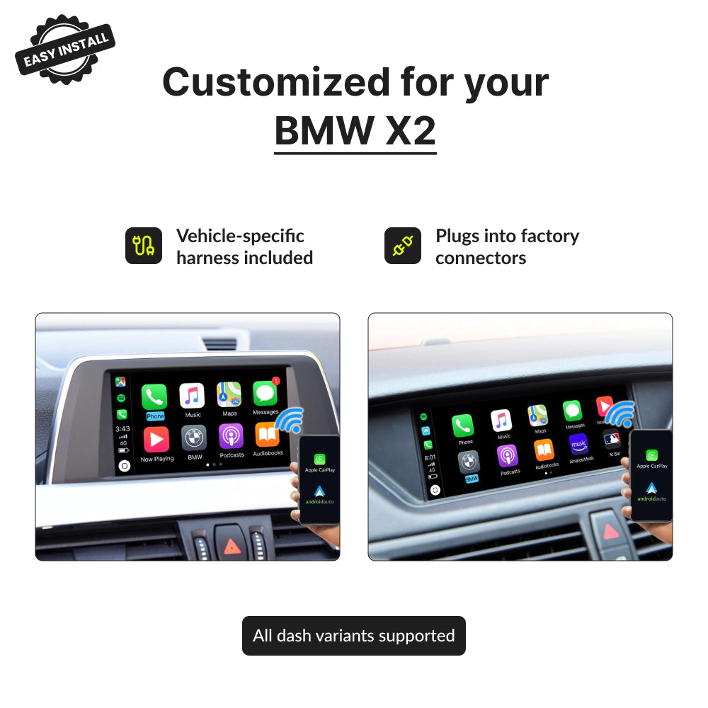 BMW X2 2009-2017 — Wireless Apple CarPlay & Android Auto Module 2009