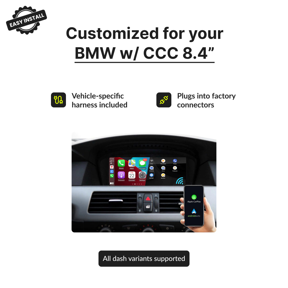 BMW with CCC 8.4" 2003-2008  — Wireless Apple CarPlay & Android Auto Module 2003