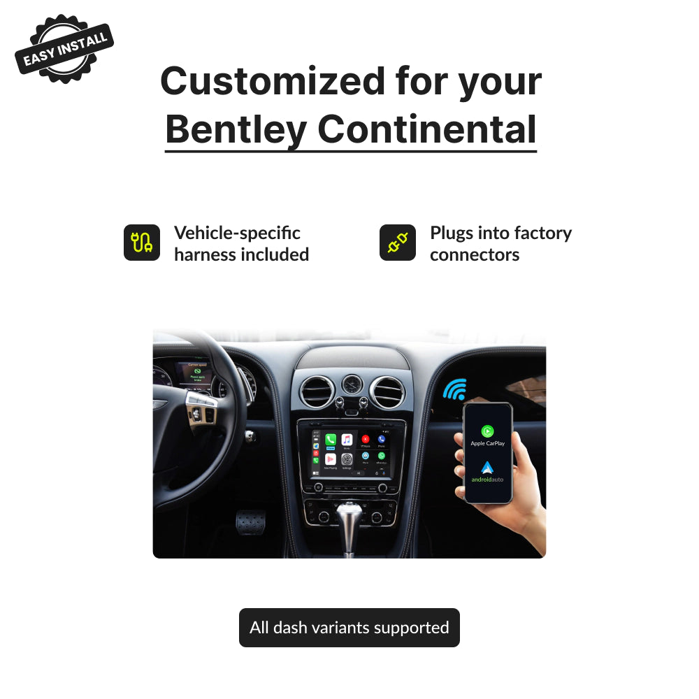 Bentley Continental 2012-2017 — Wireless Apple CarPlay & Android Auto Module 2014