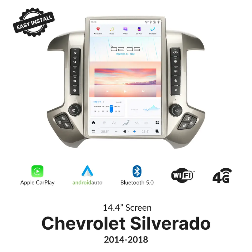 Chevrolet Silverado 2014-2018 | Tesla-Style CarPlay Screen – Car Tech ...