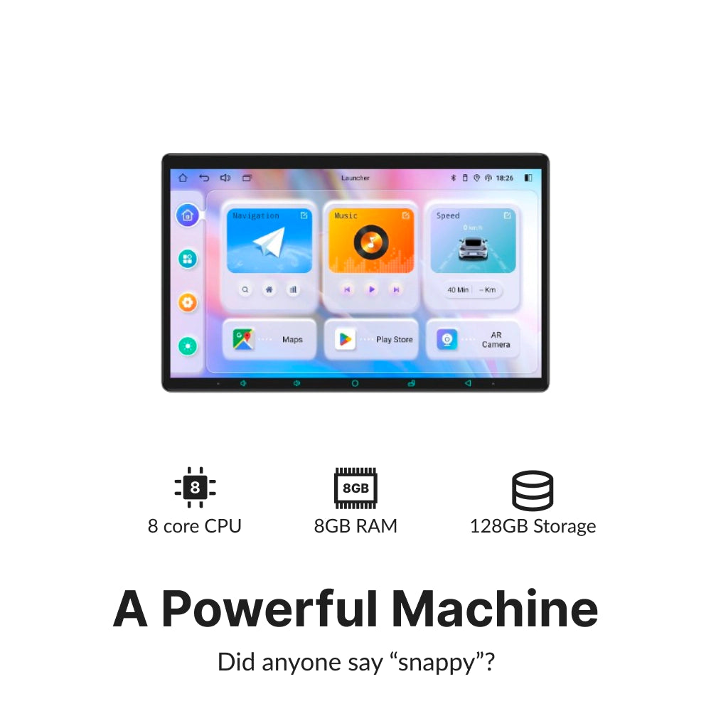 High-performance Chrysler Sebring 2007-2010 Android Head Unit with 8-core CPU, 8GB RAM, and 128GB storage for smooth operation.