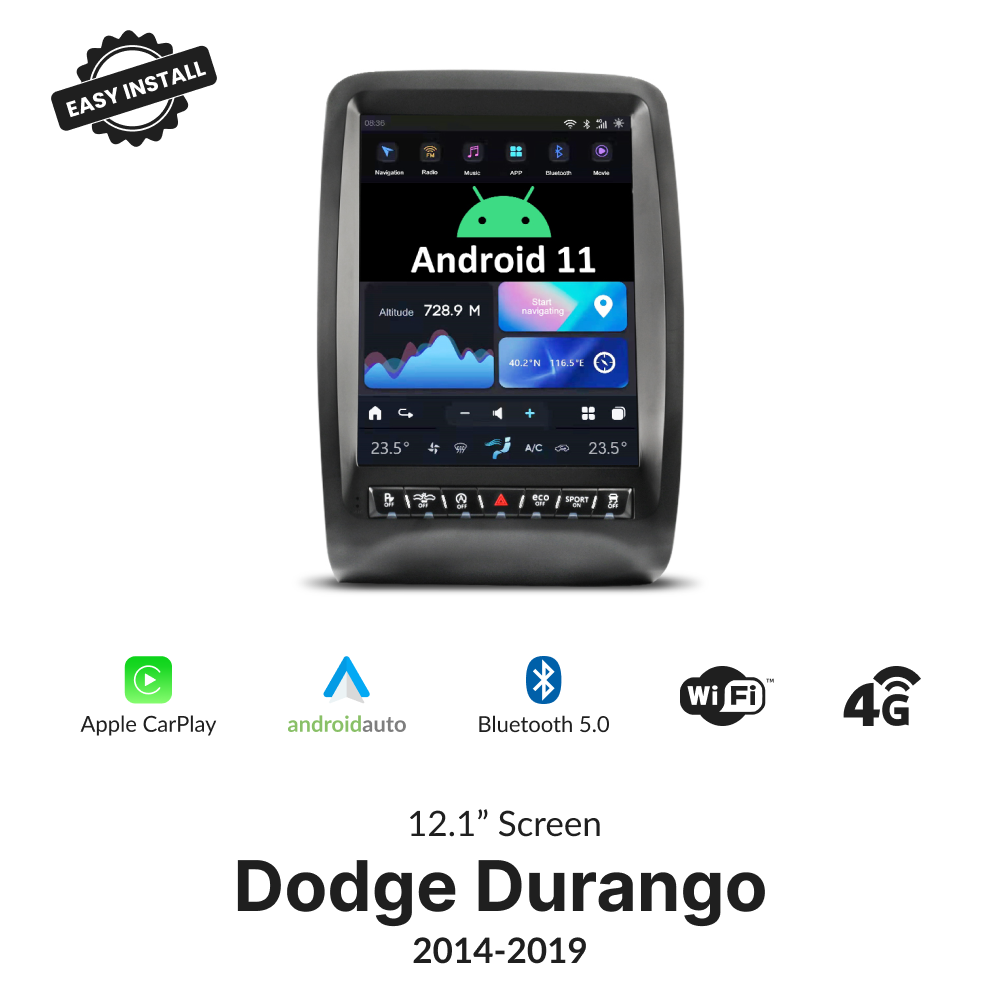 Dodge Durango 2014-2019 — 12.1" Tesla-Style Apple Carplay Screen - Car Tech Studio