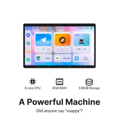 High-performance 13.3” Android Head Unit for Dodge RAM 2009-2011 with 8-core CPU, 8GB RAM, and 128GB storage.