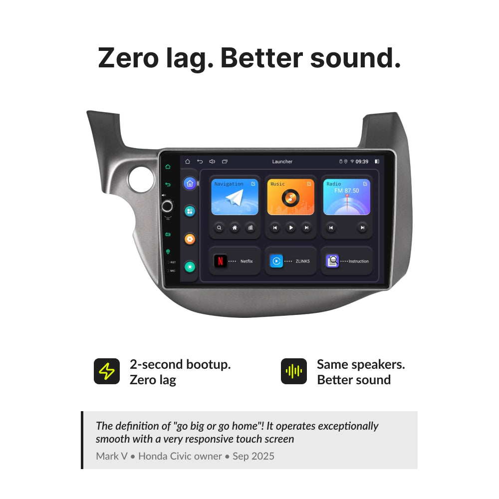 Honda Jazz/Fit 2008-2013 — Premium 10.1” CarPlay & Android Auto Head Unit 2008