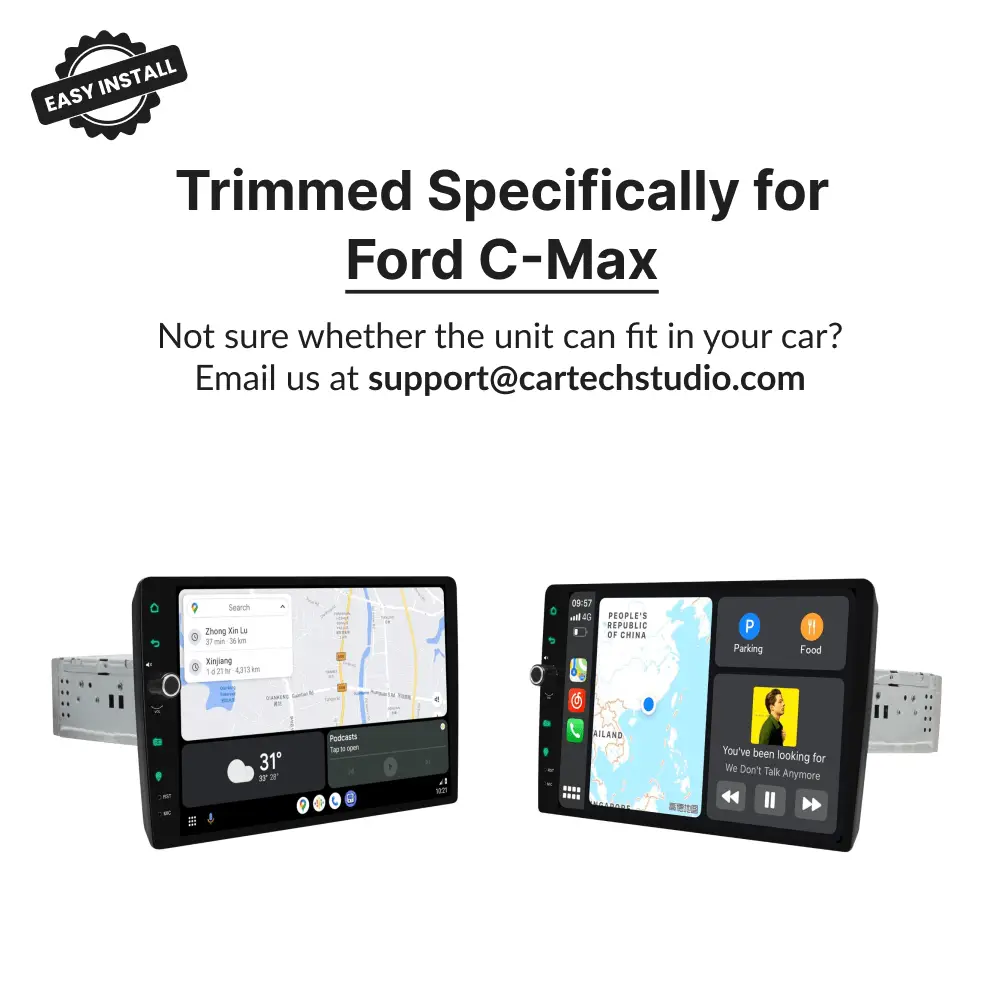 Ford C-Max 2007-2011 — Premium 10.1” Carplay & Android Auto Head Unit With Volume Knob - Car Tech Studio