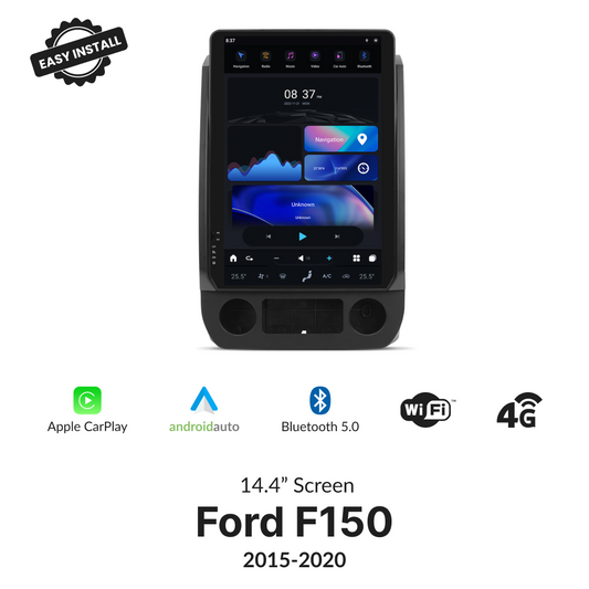 Ford F150 2015-2020 — 14.4" Tesla-Style Apple Carplay Screen - Car Tech Studio