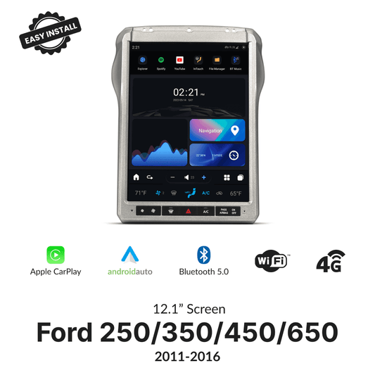 Ford F250/350/450/650 2011-2016 — 12.1" Tesla-Style Apple Carplay Screen - Car Tech Studio