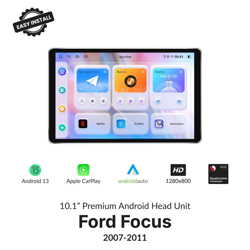 Ford Focus 2007-2011 — Premium 10.1” Ultrathin Carplay & Android Auto Head Unit