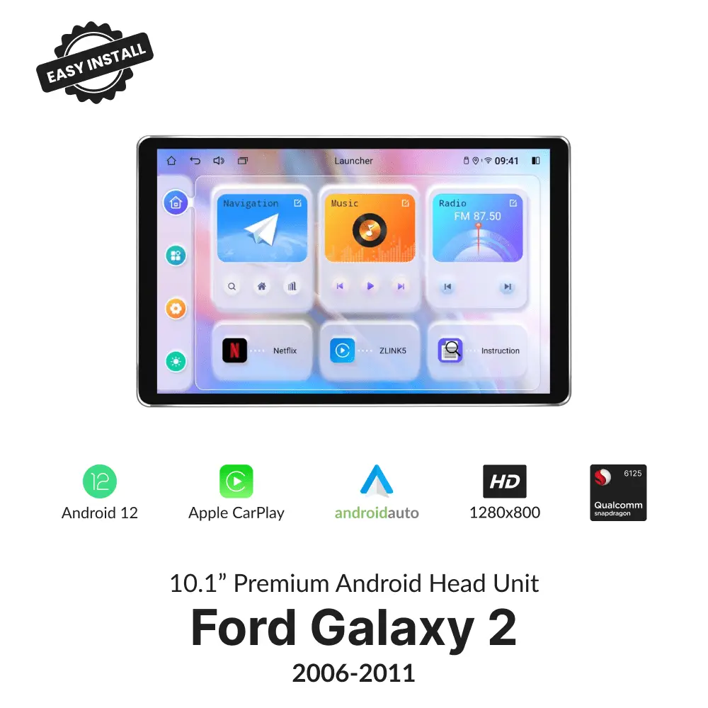 Ford Galaxy 2 2006-2011 — Premium 10.1” Ultrathin Carplay & Android Auto Head Unit - Car Tech Studio