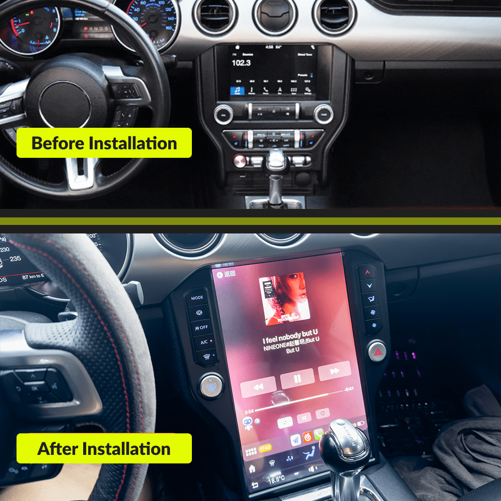 Ford Mustang 2015-2020 — 14.5" Tesla-Style Apple Carplay Screen - Car Tech Studio