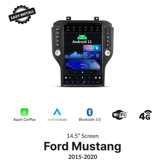 Ford Mustang 2015-2020 — 14.5" Tesla-Style Apple Carplay Screen - Car Tech Studio