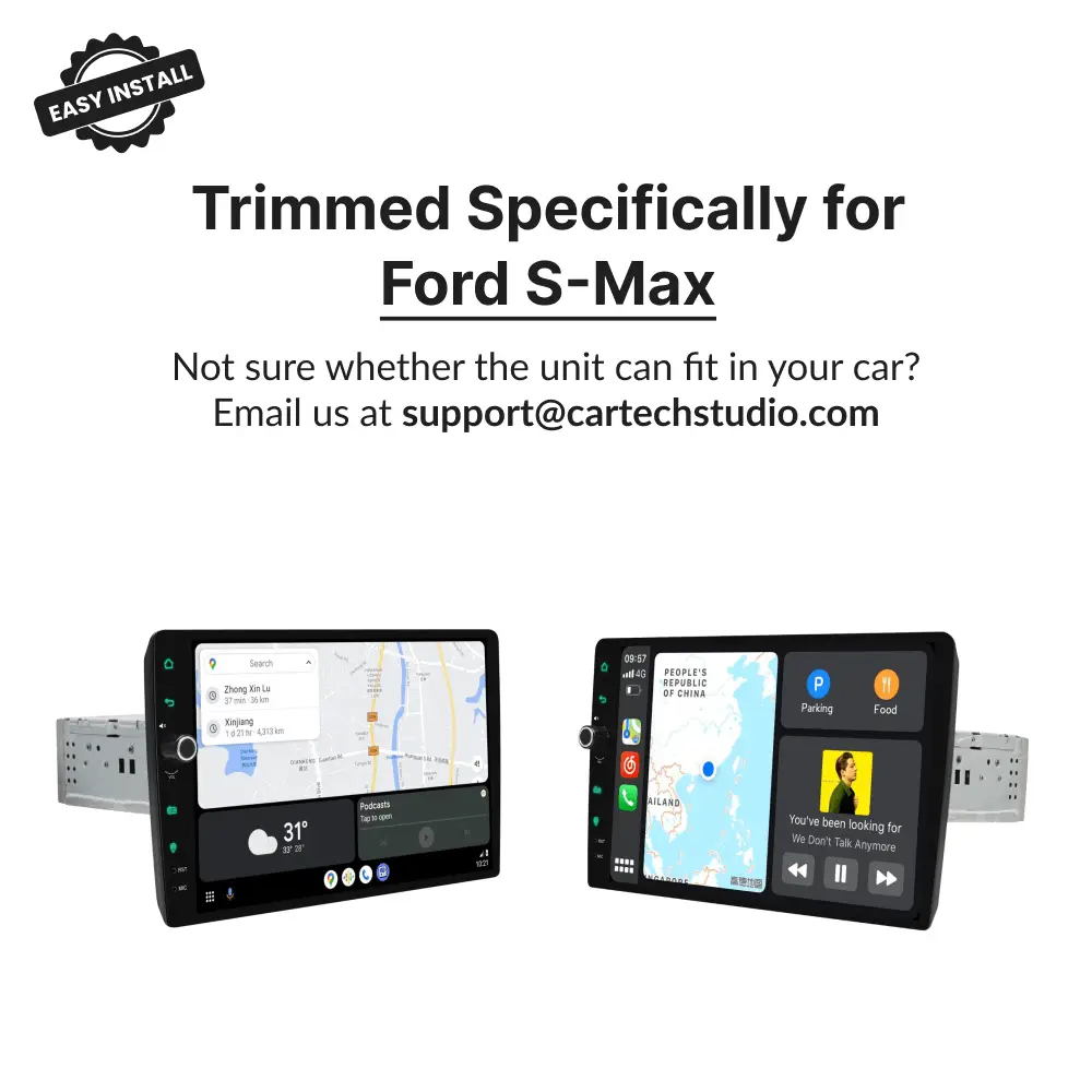 Ford S-Max 2007-2011 — Premium 10.1” Carplay & Android Auto Head Unit With Volume Knob - Car Tech Studio