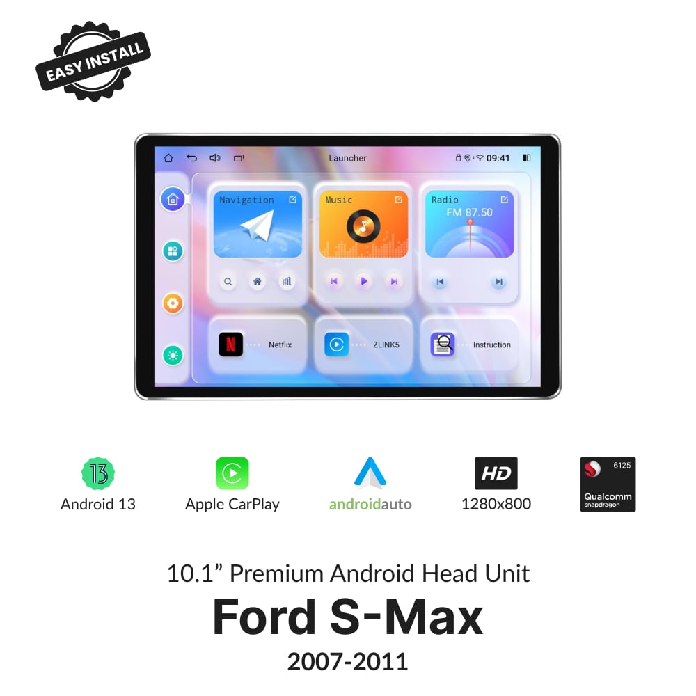 Ford S-Max 2007-2011 — Premium 10.1” Ultrathin Carplay & Android Auto Head Unit