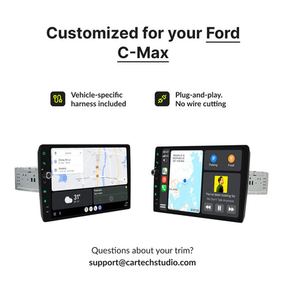Ford C-Max 2007-2011 — Premium 10.1” CarPlay & Android Auto Head Unit With Volume Knob 2007