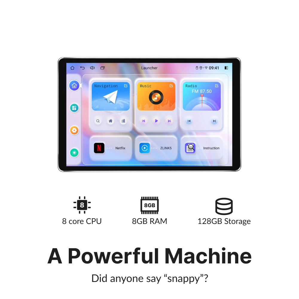 Ford Focus 2007-2011 Android Head Unit with 8-core CPU, 8GB RAM, and 128GB storage for powerful and smooth performance.