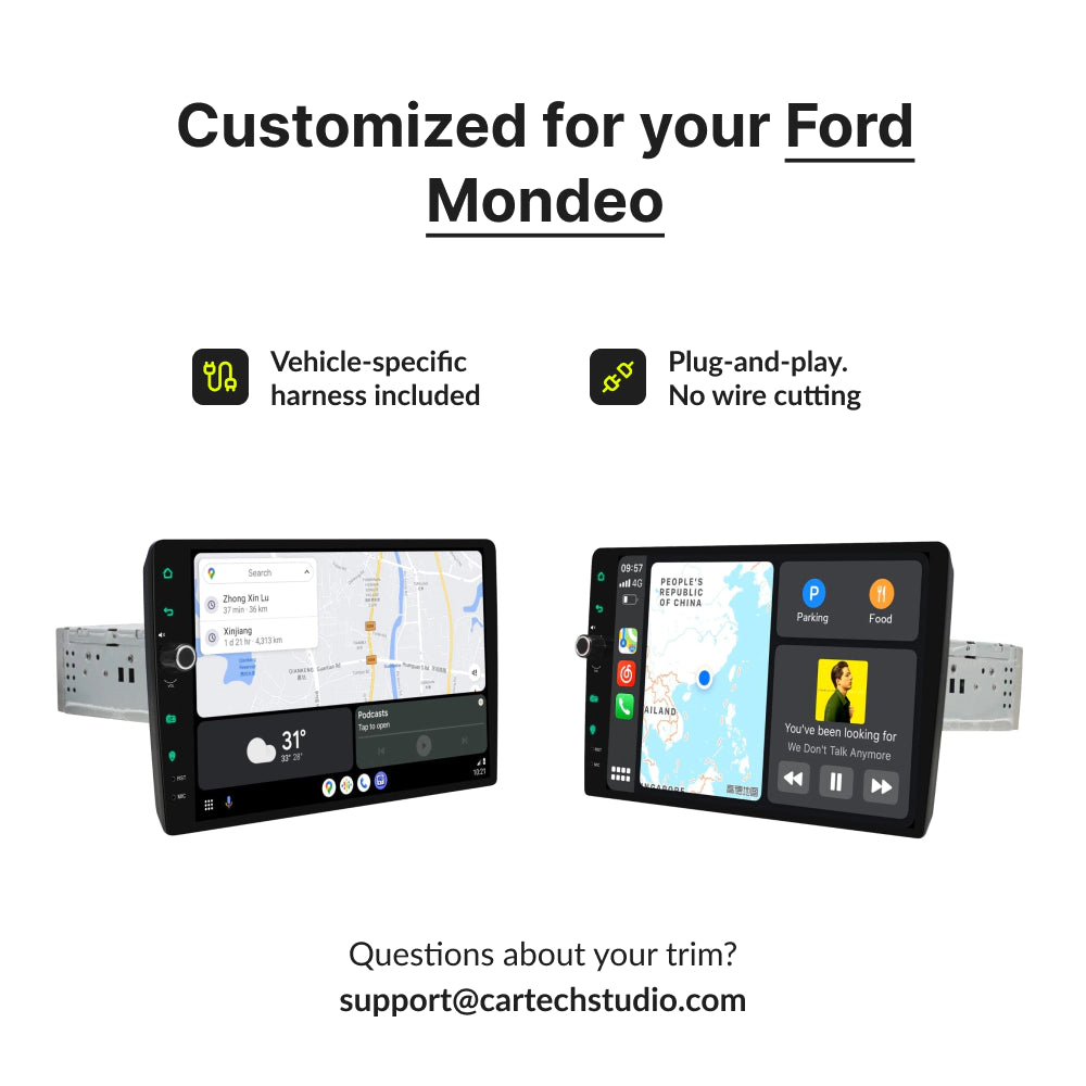 Ford Mondeo 2007-2011 — Premium 10.1” CarPlay & Android Auto Head Unit With Volume Knob 2007