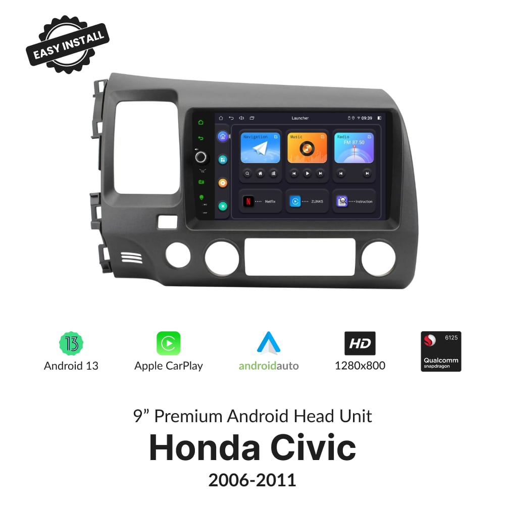 Honda Civic 2006-2011 — Premium 9” Carplay & Android Auto Head Unit