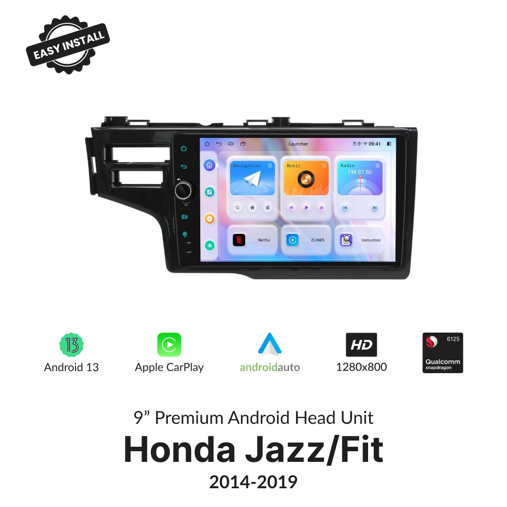 Honda Jazz/Fit 2014-2019 — Premium 9” Carplay & Android Auto Head Unit