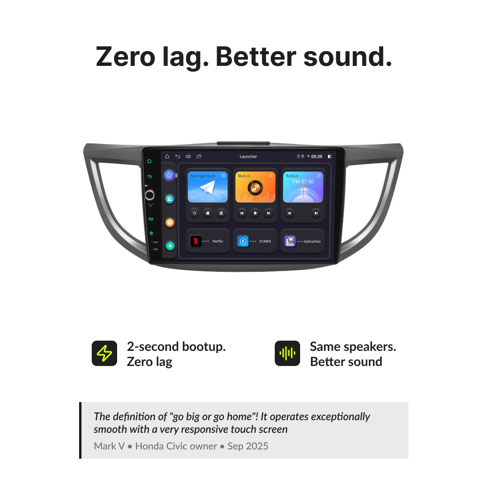 Honda CRV 2012-2016 — Premium 10.1” CarPlay & Android Auto Head Unit 2012