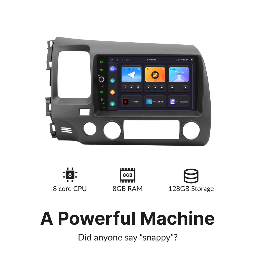 Honda Civic 2006-2011 — Premium 9” CarPlay & Android Auto Head Unit 2006
