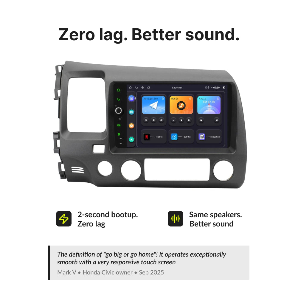 Honda Civic 2006-2011 — Premium 9” CarPlay & Android Auto Head Unit 2006