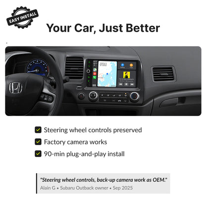 Honda Civic 2006-2011 — Premium 9” CarPlay & Android Auto Head Unit 2006