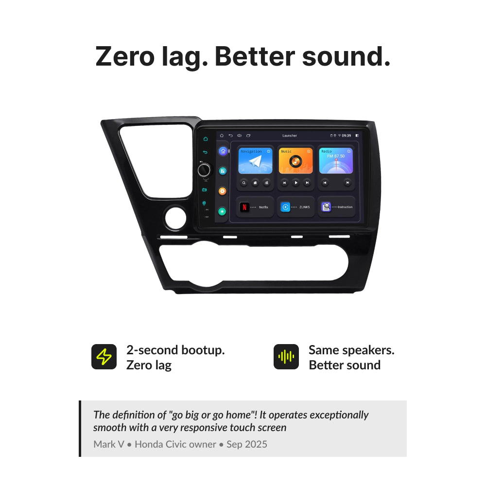 Honda Civic 2013-2017 — Premium 9” CarPlay & Android Auto Head Unit 2013