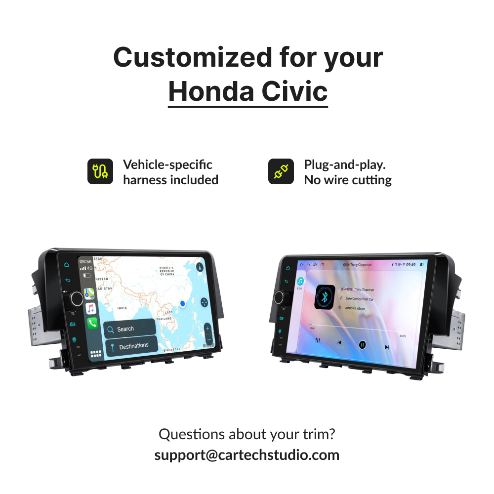 Honda Civic 2016-2021 — Premium 9” CarPlay & Android Auto Head Unit 2016