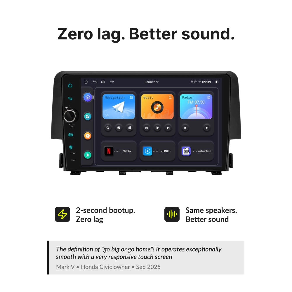 Honda Civic 2016-2021 — Premium 9” CarPlay & Android Auto Head Unit 2016