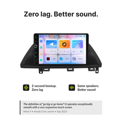 Zero lag and better sound performance of 10.1” Premium Android Head Unit for Honda Odyssey 2005-2010 with 2-second bootup.