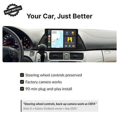 Honda Odyssey 2005-2010 Android Head Unit preserves steering wheel controls and factory camera with easy 90-min install.
