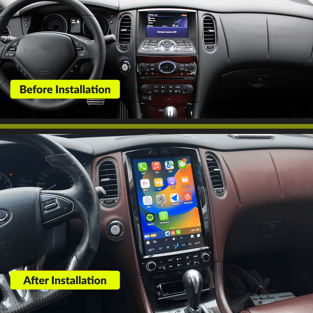Infiniti QX50 EX Series 2008-2013 & 2015-2017 — 12.1" Tesla-Style Apple Carplay Screen - Car Tech Studio