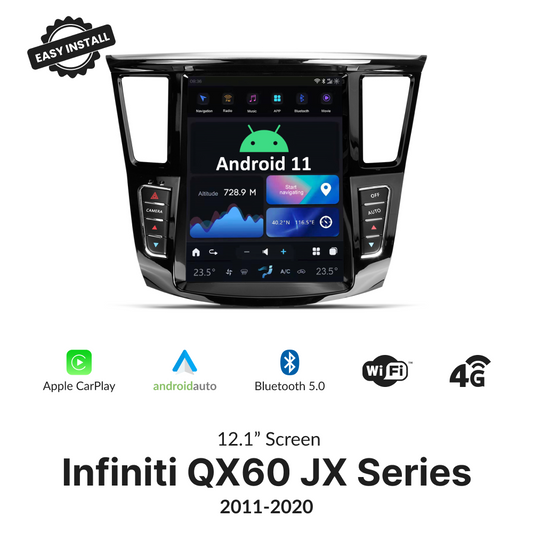 Infiniti QX60 JX Series 2011-2020 — 12.1" Tesla-Style Apple Carplay Screen - Car Tech Studio