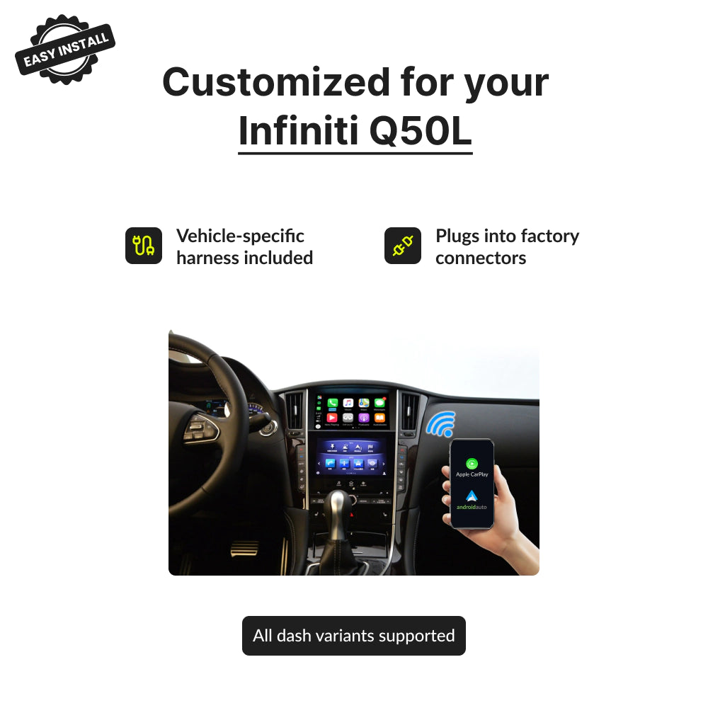 Infiniti Q50L 2015-2019 — Wireless Apple CarPlay & Android Auto Module 2015