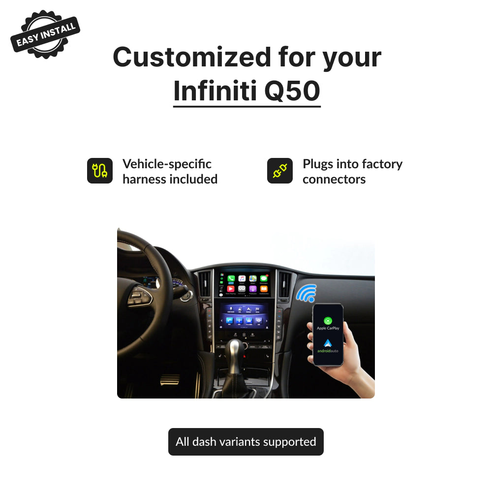 Infiniti Q50 2015-2019 — Wireless Apple CarPlay & Android Auto Module 2015