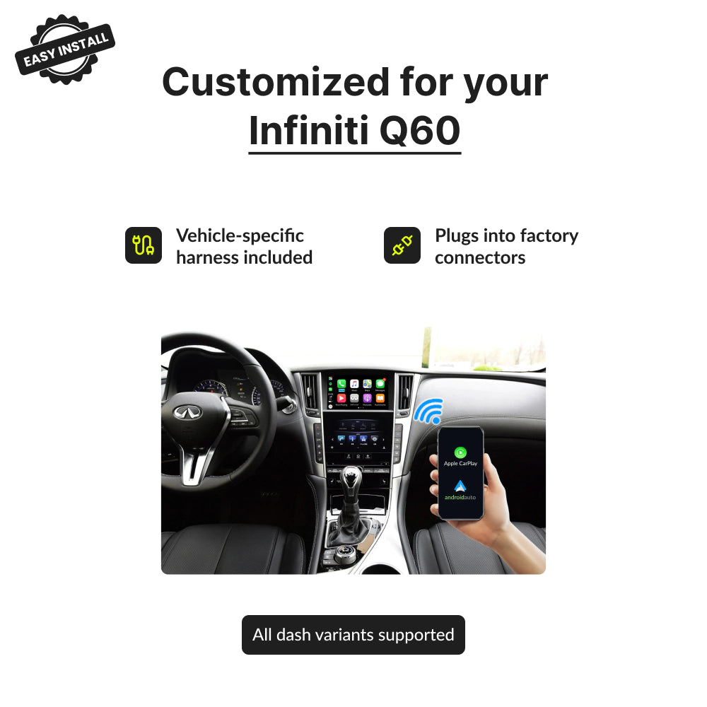 Infiniti Q60 2015-2019 — Wireless Apple CarPlay & Android Auto Module 2015