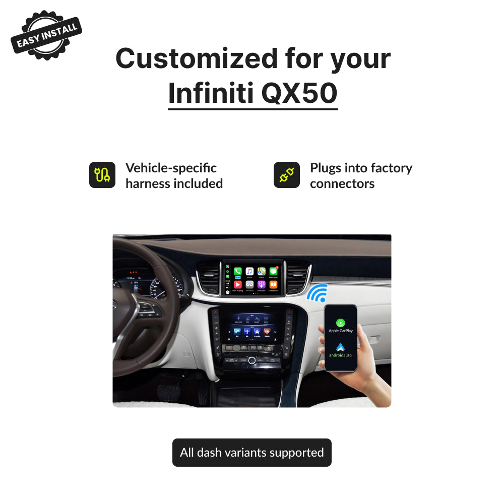 Infiniti QX50 2015-2019 — Wireless Apple CarPlay & Android Auto Module 2015
