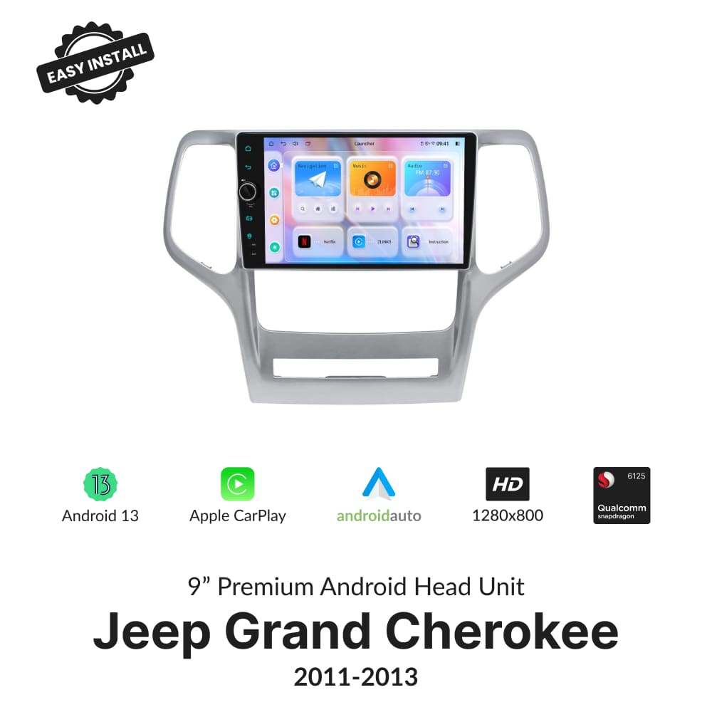 Jeep Grand Cherokee 2011-2013 — Premium 9” Carplay & Android Auto Head Unit