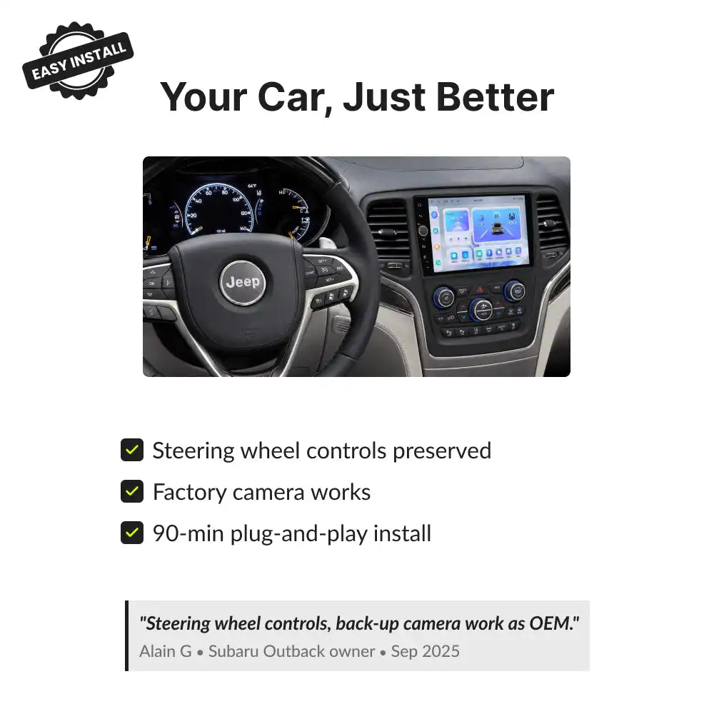 Jeep Grand Cherokee 2014-2019 — Premium 9” CarPlay & Android Auto Head Unit