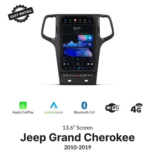 Jeep Grand Cherokee 2010-2019 — 13.6" Tesla-Style Apple Carplay Screen - Car Tech Studio