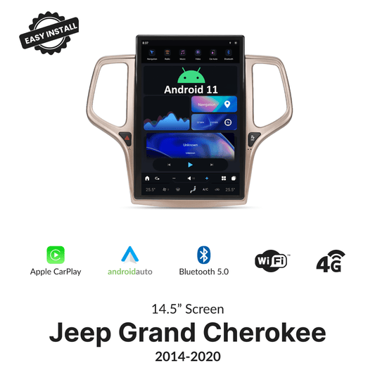Jeep Grand Cherokee 2014-2020 — 14.5" Tesla-Style Apple Carplay Screen - Car Tech Studio