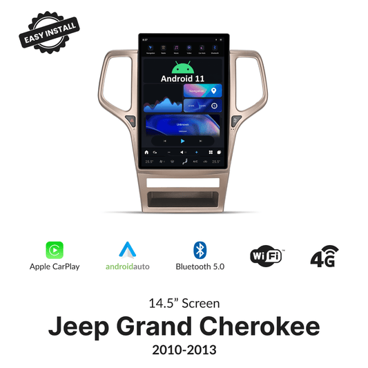 Jeep Grand Cherokee 2010-2013 — 14.5" Tesla-Style Apple Carplay Screen - Car Tech Studio