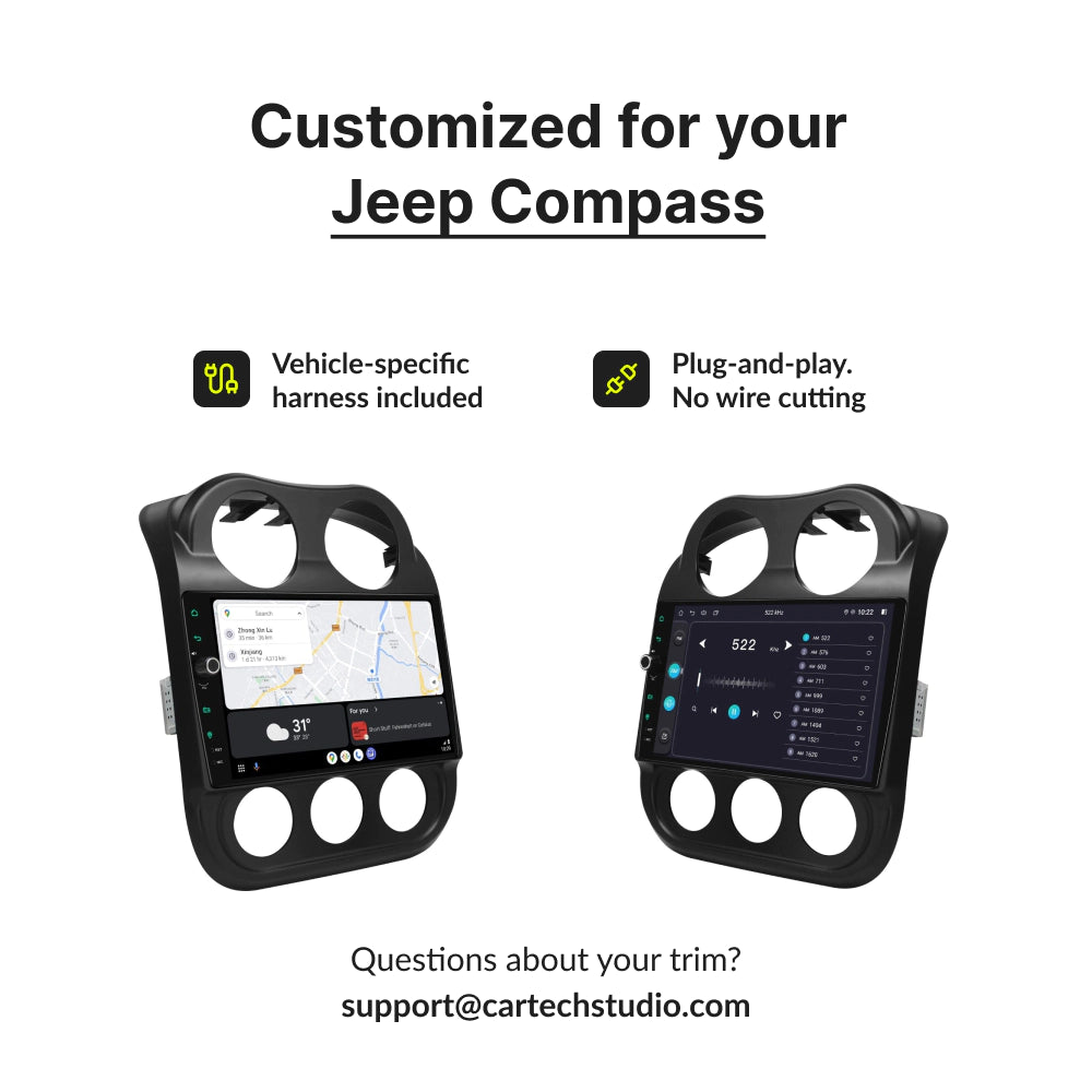 Jeep Compass 2009-2016 | 10.1” Wireless CarPlay Android Head Unit