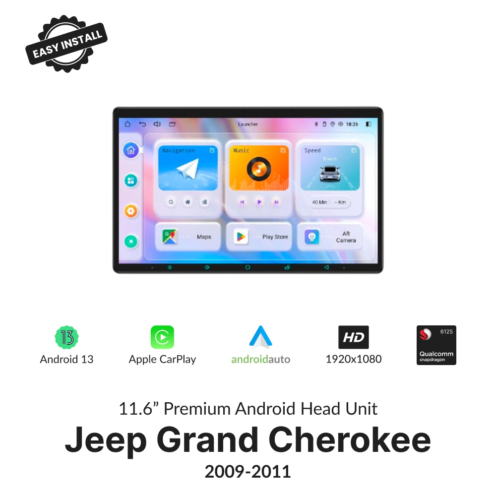 Jeep Grand Cherokee 2009-2011 — Premium 11.6” CarPlay & Android Auto Head Unit 2009