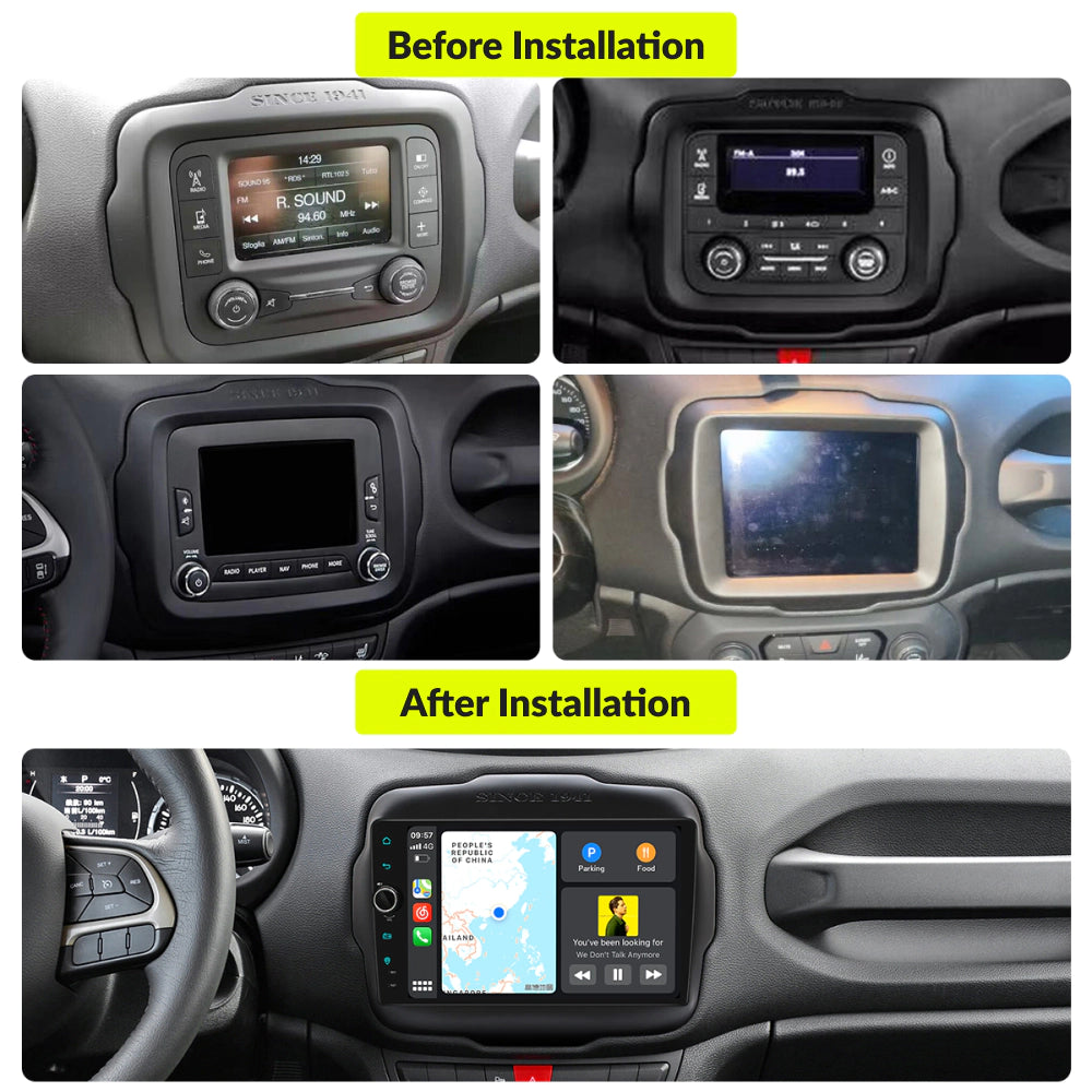 FORTDOWS 9" Android 12 Car Stereo With GPS & Wireless Carplay For Jeep Renegade 2015-2020