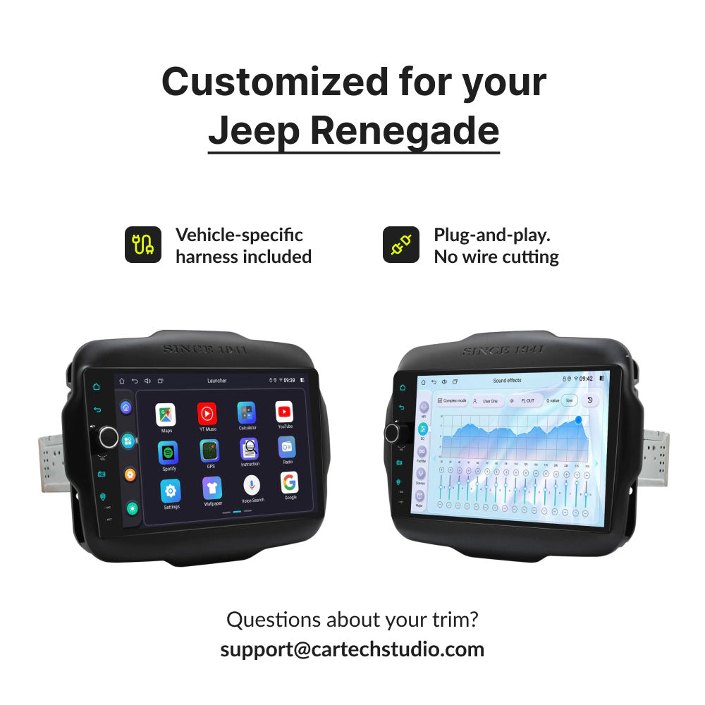 Jeep Renegade 2014-2023 — Premium 9” CarPlay & Android Auto Head Unit 2014