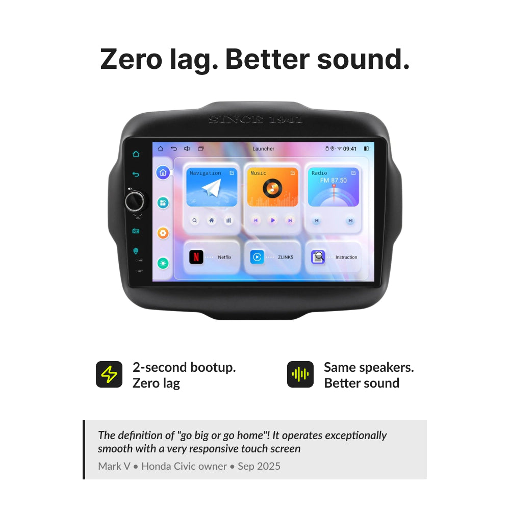 Jeep Renegade 2014-2023 — Premium 9” CarPlay & Android Auto Head Unit 2014